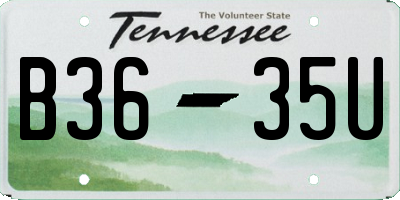 TN license plate B3635U