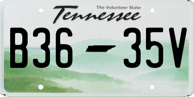 TN license plate B3635V