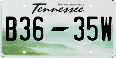 TN license plate B3635W