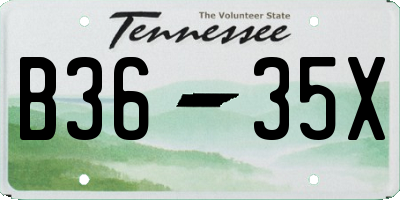 TN license plate B3635X