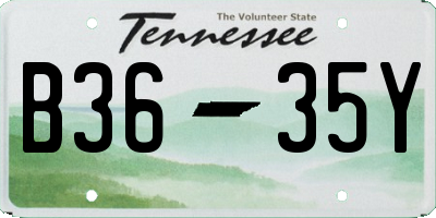 TN license plate B3635Y