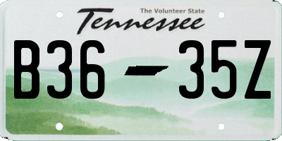 TN license plate B3635Z
