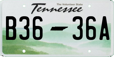 TN license plate B3636A