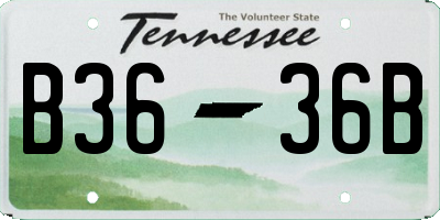 TN license plate B3636B