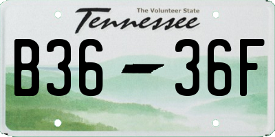 TN license plate B3636F