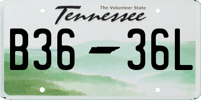 TN license plate B3636L