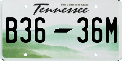TN license plate B3636M