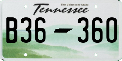 TN license plate B3636O