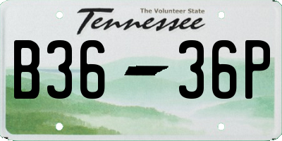 TN license plate B3636P