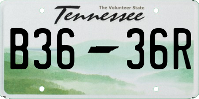 TN license plate B3636R