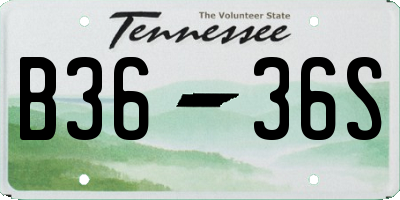 TN license plate B3636S