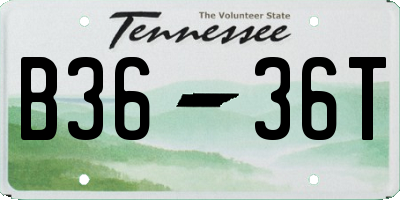 TN license plate B3636T