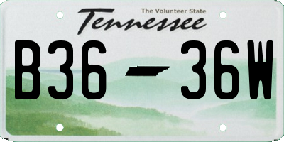 TN license plate B3636W