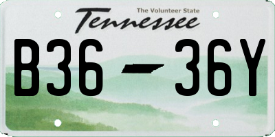 TN license plate B3636Y