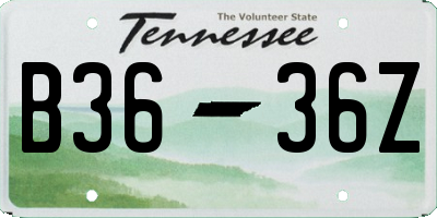 TN license plate B3636Z