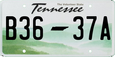 TN license plate B3637A