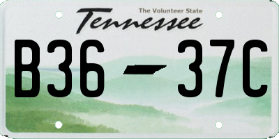 TN license plate B3637C