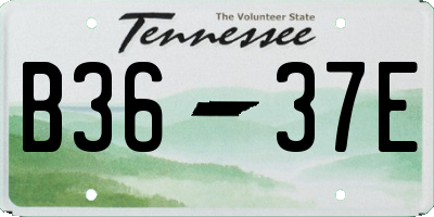TN license plate B3637E