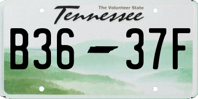 TN license plate B3637F