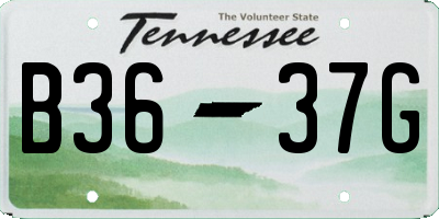 TN license plate B3637G
