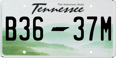TN license plate B3637M