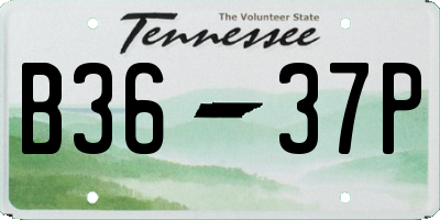 TN license plate B3637P