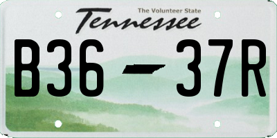 TN license plate B3637R