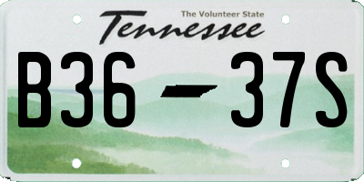 TN license plate B3637S