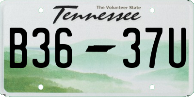 TN license plate B3637U