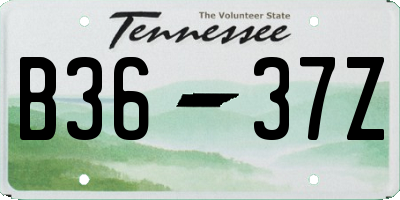 TN license plate B3637Z