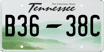 TN license plate B3638C