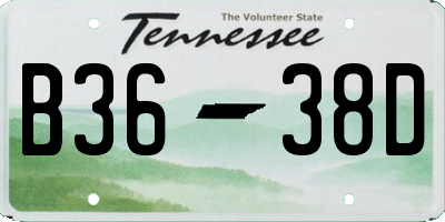 TN license plate B3638D