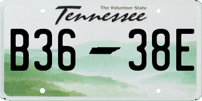 TN license plate B3638E