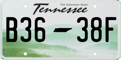 TN license plate B3638F