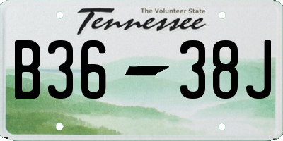 TN license plate B3638J