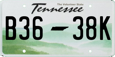 TN license plate B3638K