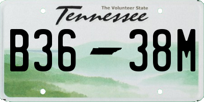 TN license plate B3638M