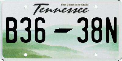 TN license plate B3638N