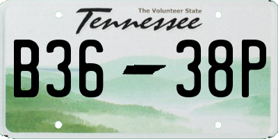 TN license plate B3638P