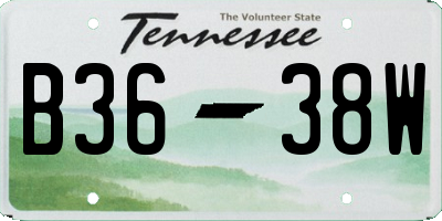 TN license plate B3638W