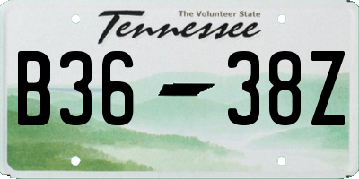 TN license plate B3638Z