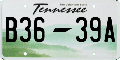 TN license plate B3639A