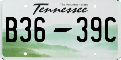 TN license plate B3639C