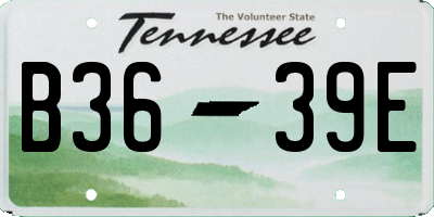 TN license plate B3639E