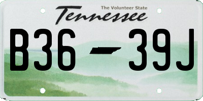 TN license plate B3639J