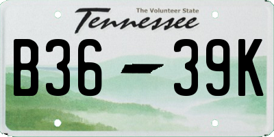 TN license plate B3639K
