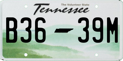 TN license plate B3639M