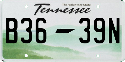 TN license plate B3639N