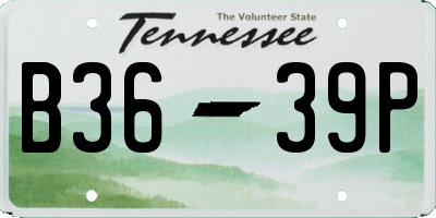TN license plate B3639P