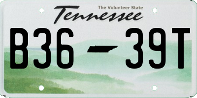 TN license plate B3639T